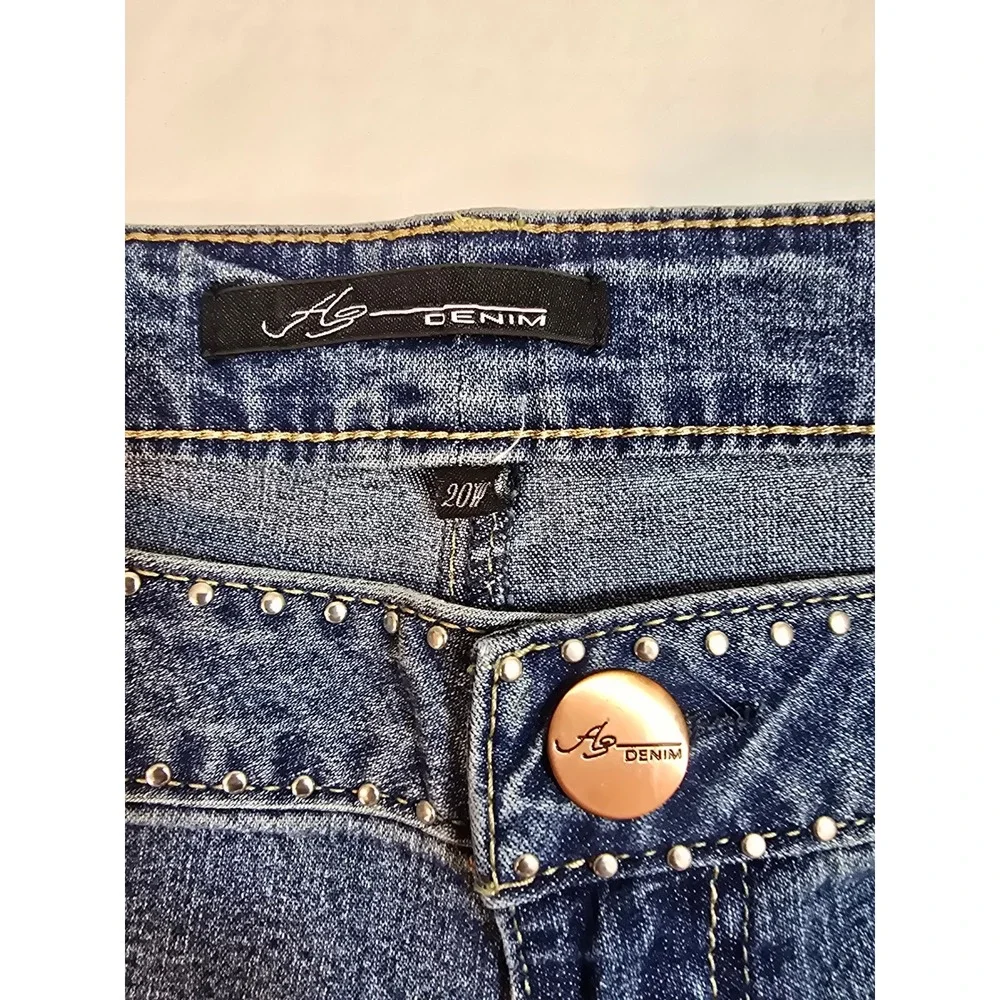 A3 Denim Skinny‎ Jeans Women's Size 20W Embellished Waist Blue Stretch New
